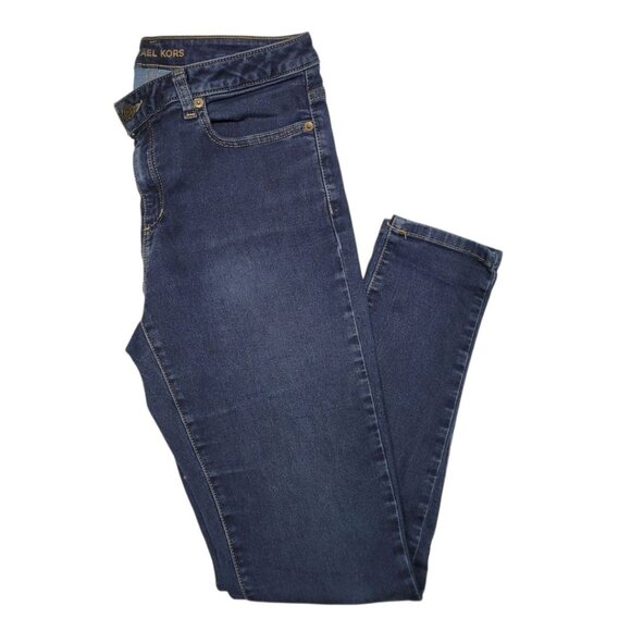 Michael Kors Jeans Dark Denim Izzy Skinny Womens Size 8 Small Modern Classic - Picture 2 of 11
